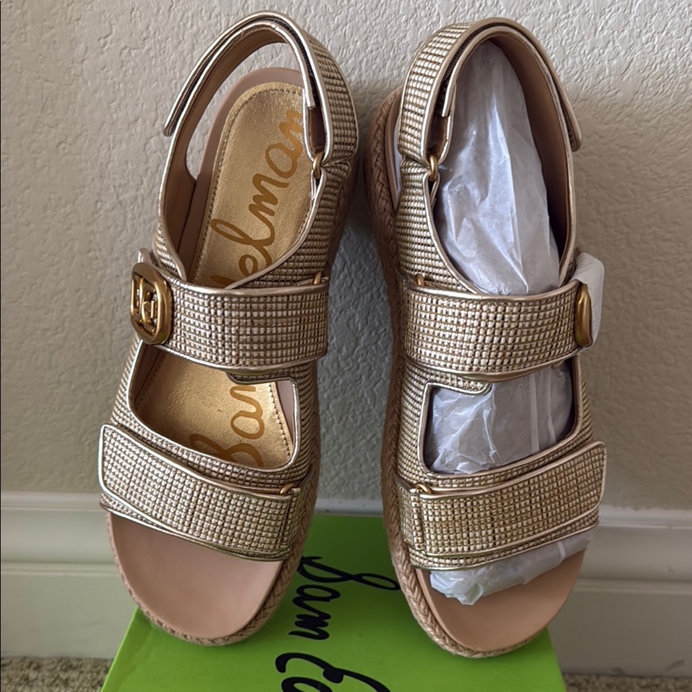 Sam Edelman Gold Sandals with Cushioned Footbed